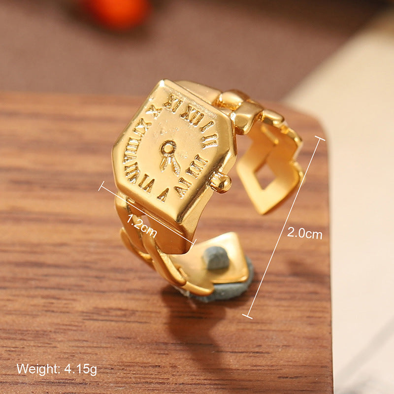 Natural stone geometric ring