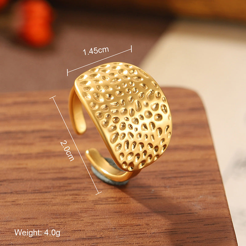 Natural stone geometric ring