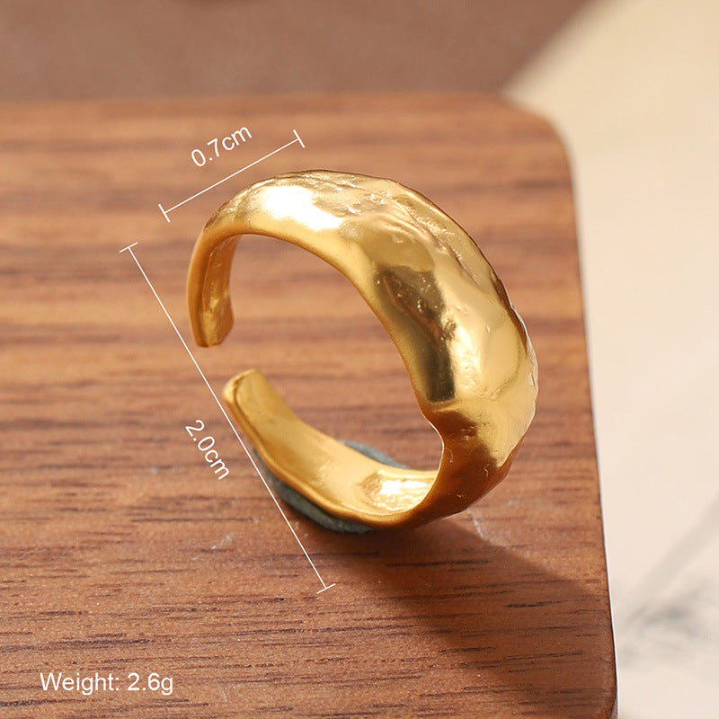 Natural stone geometric ring