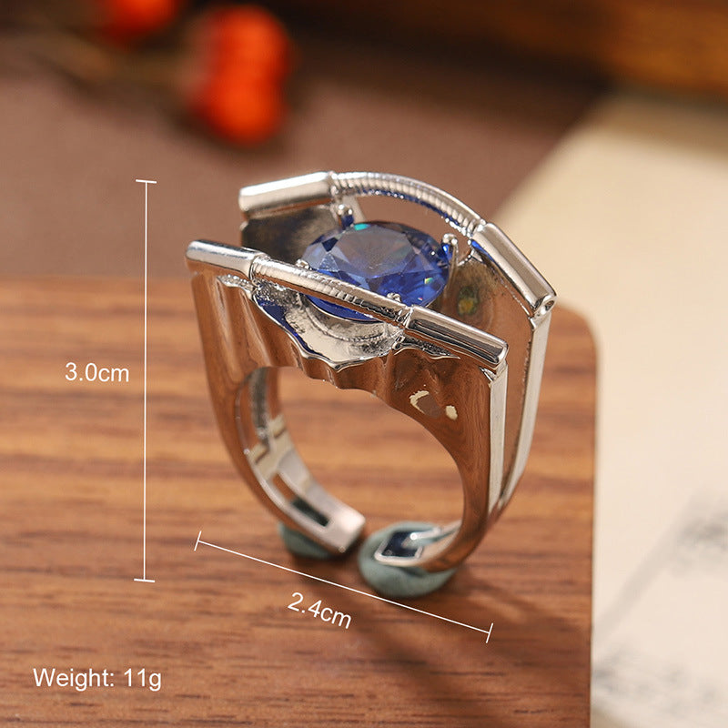 Natural stone geometric ring