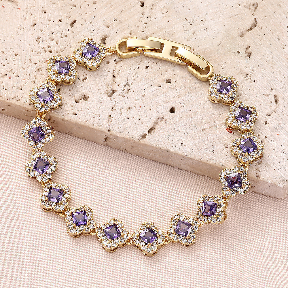 Brass zircon bracelet