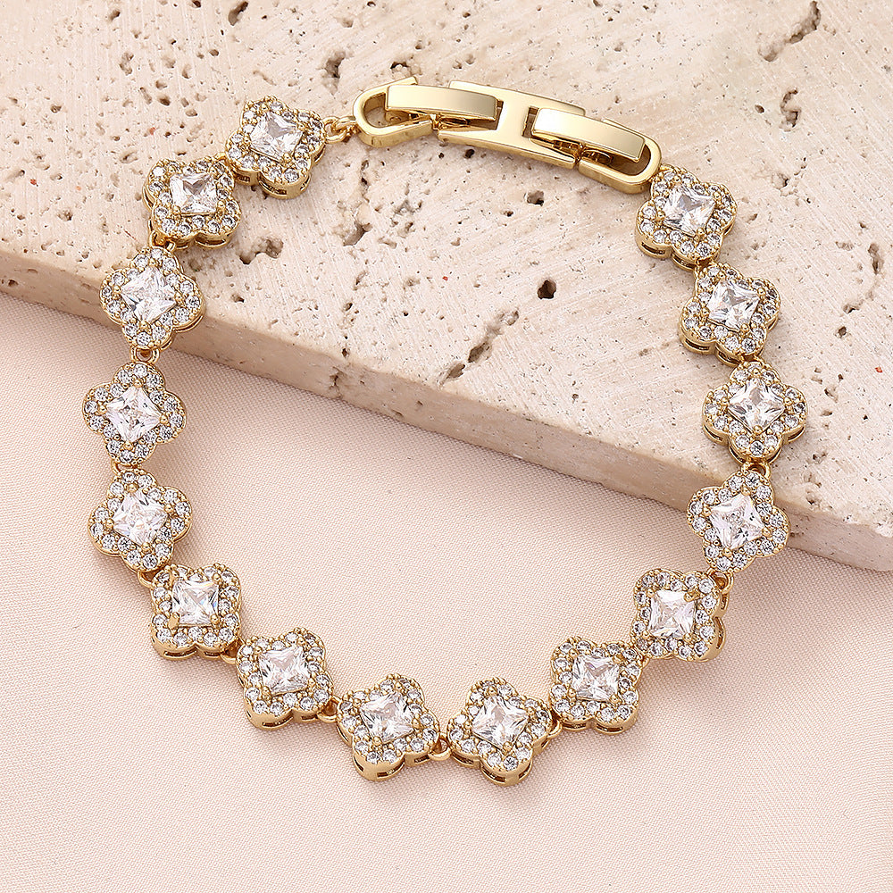 Brass zircon bracelet