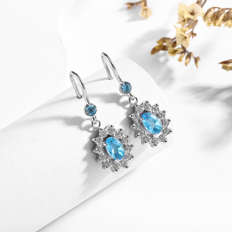 أقراط من الفولاذ المقاوم للصدأ عيار 18 قيراطًا مرصعة بالزركون، مصنوعة من الذهب والتيتانيوم