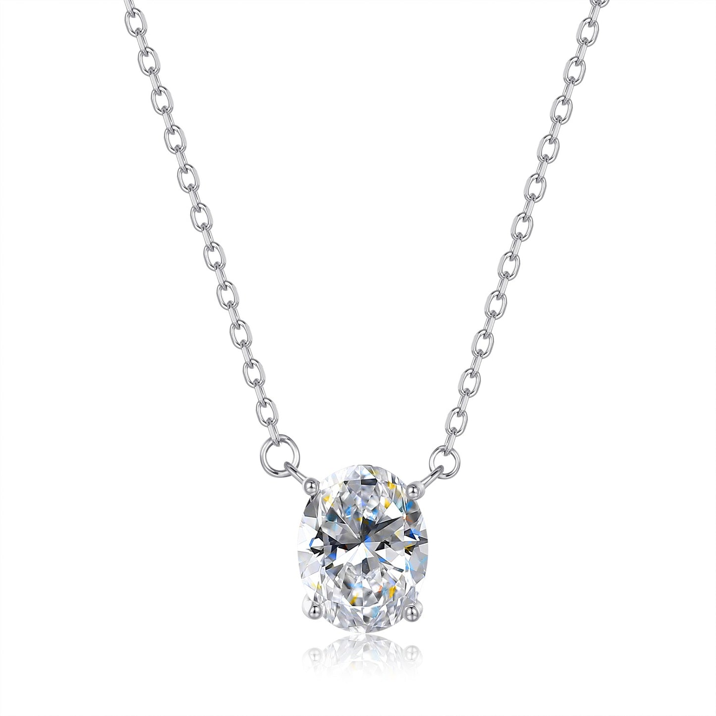 Sterling silver drops of love Mosan stone necklace one carat and two carats