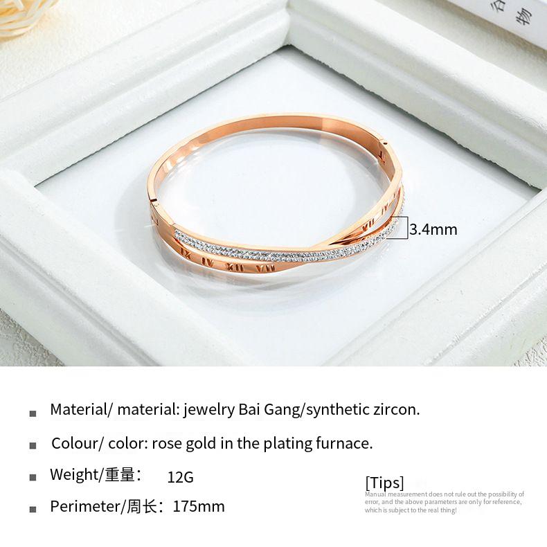 Roman Numerals Titanium Steel Bracelet