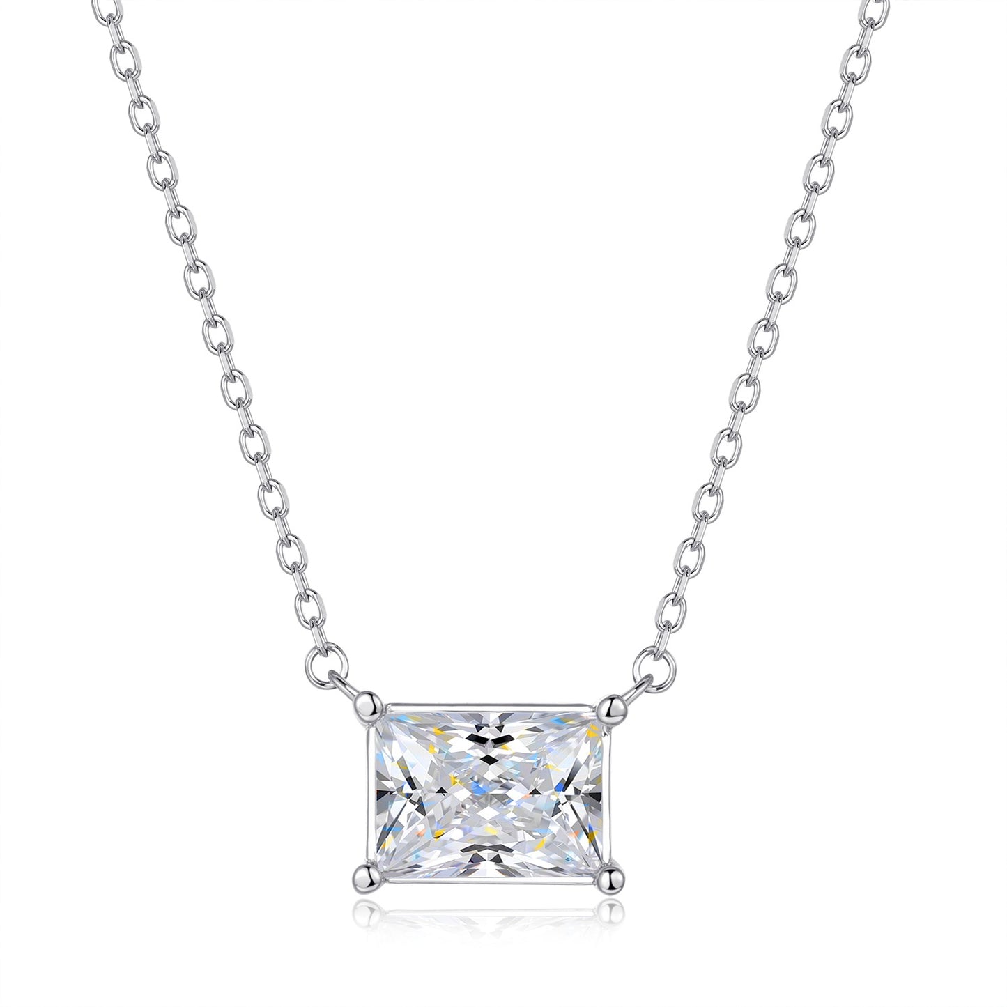 Sterling silver drops of love Mosan stone necklace one carat and two carats