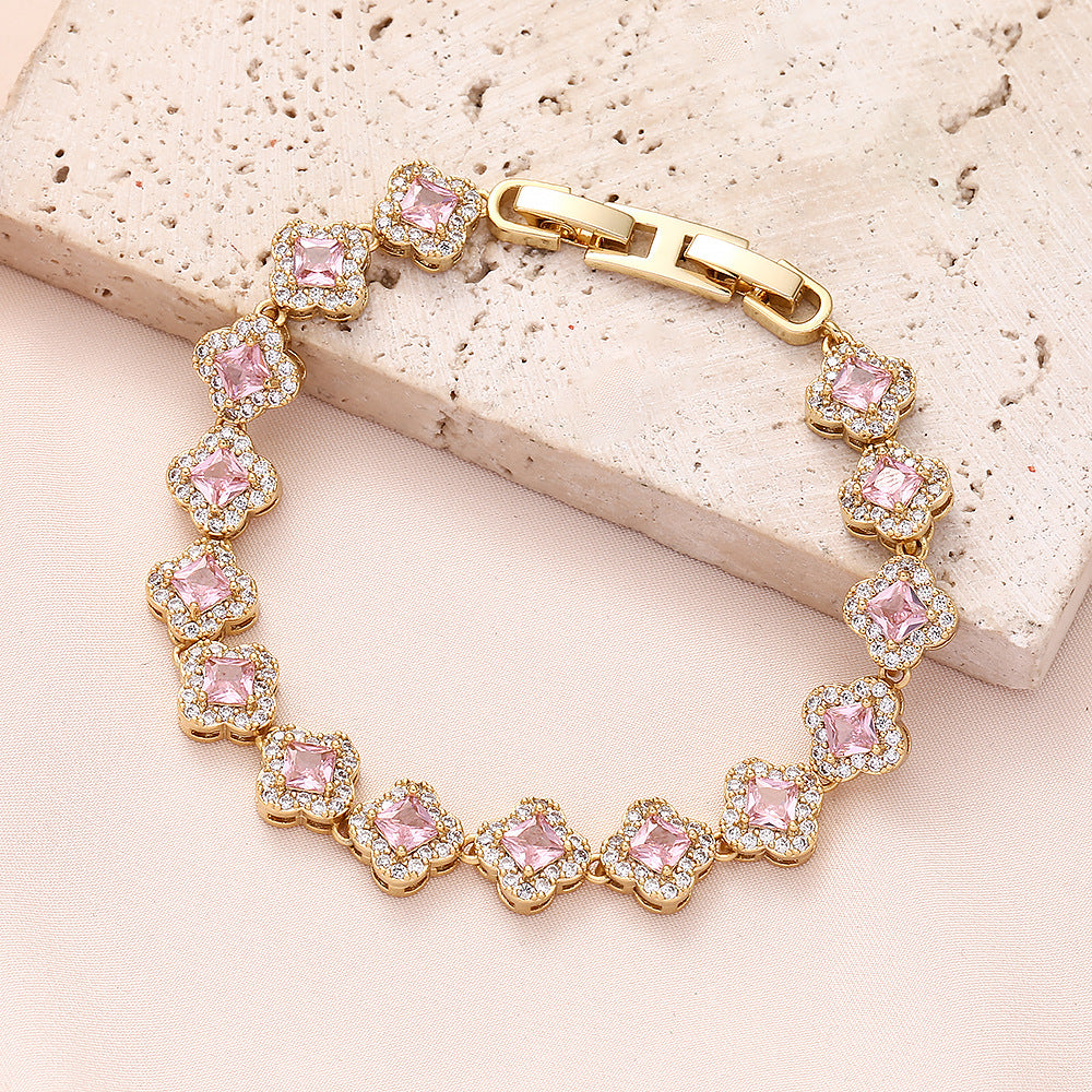 Brass zircon bracelet