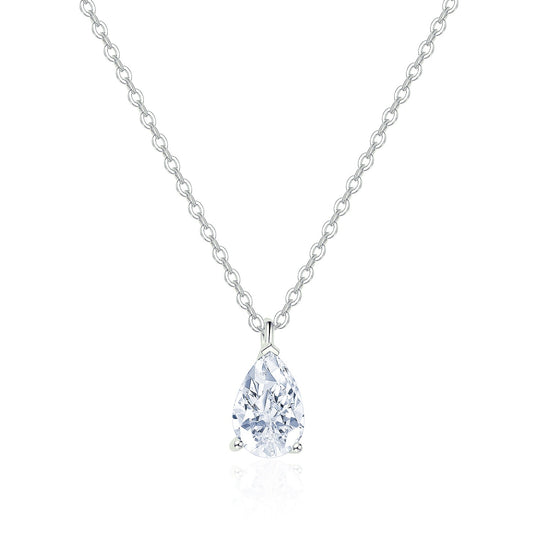 Sterling silver drops of love Mosan stone necklace one carat and two carats
