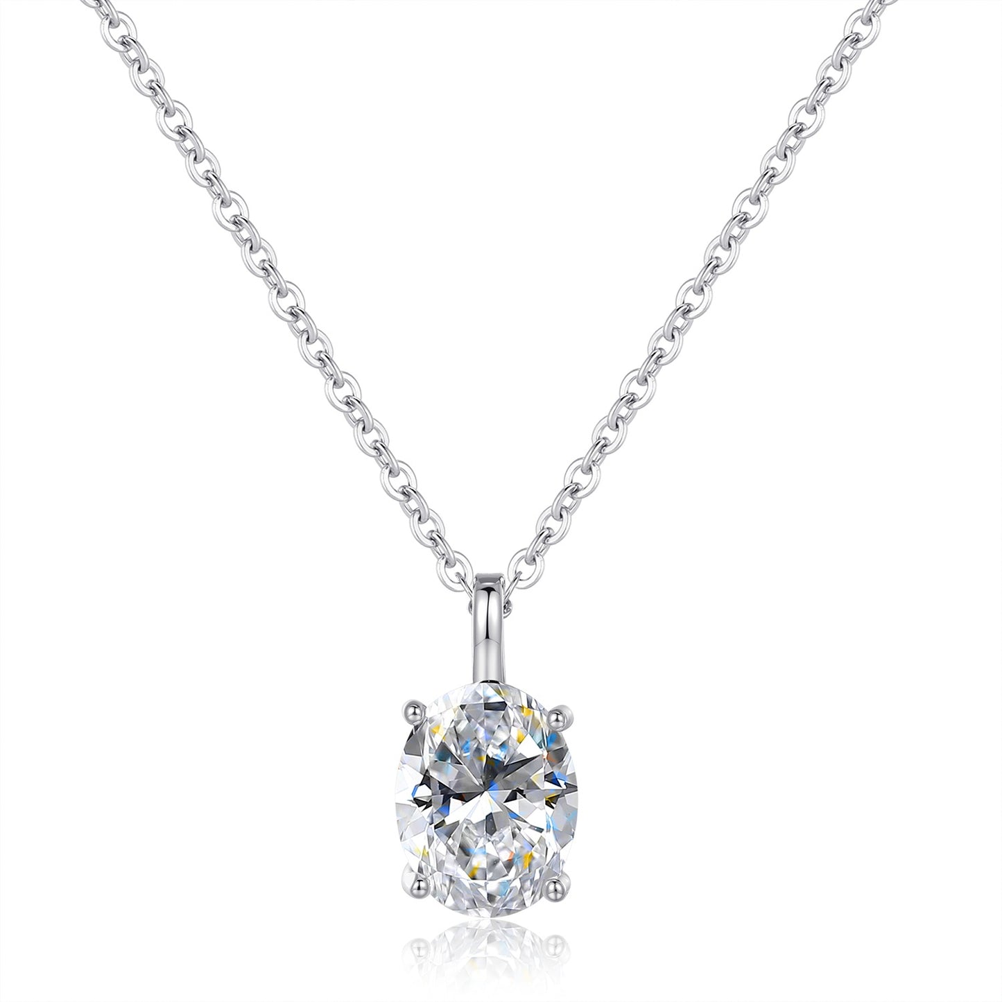 Sterling silver drops of love Mosan stone necklace one carat and two carats