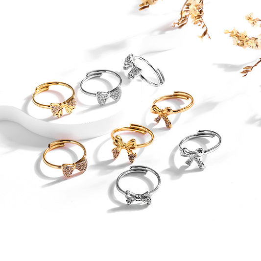 Super Flash Sky Star Titanium Zircon Ring