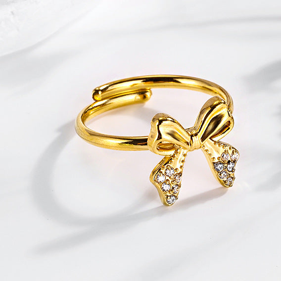 Super Flash Sky Star Titanium Zircon Ring