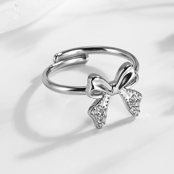 Super Flash Sky Star Titanium Zircon Ring