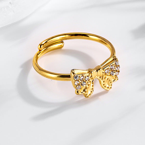 Super Flash Sky Star Titanium Zircon Ring