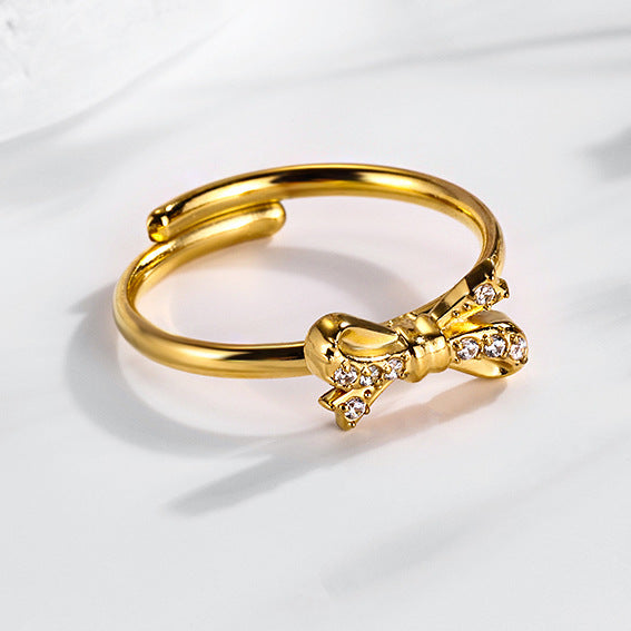 Super Flash Sky Star Titanium Zircon Ring