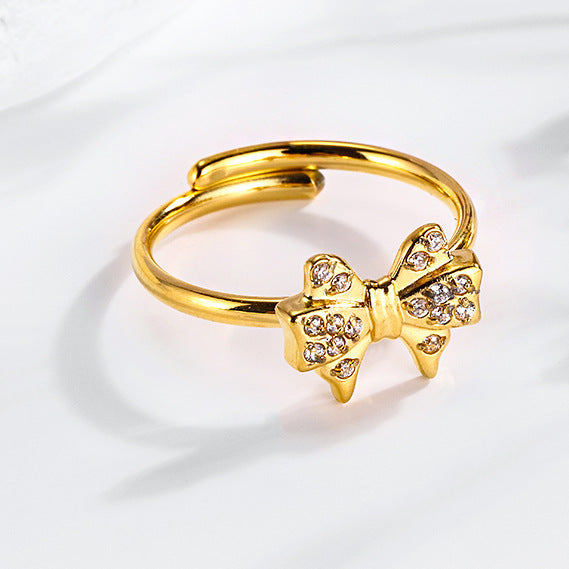 Super Flash Sky Star Titanium Zircon Ring