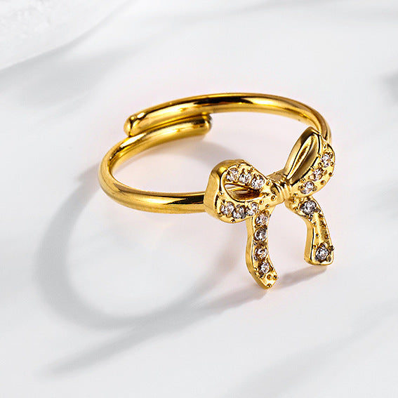 Super Flash Sky Star Titanium Zircon Ring