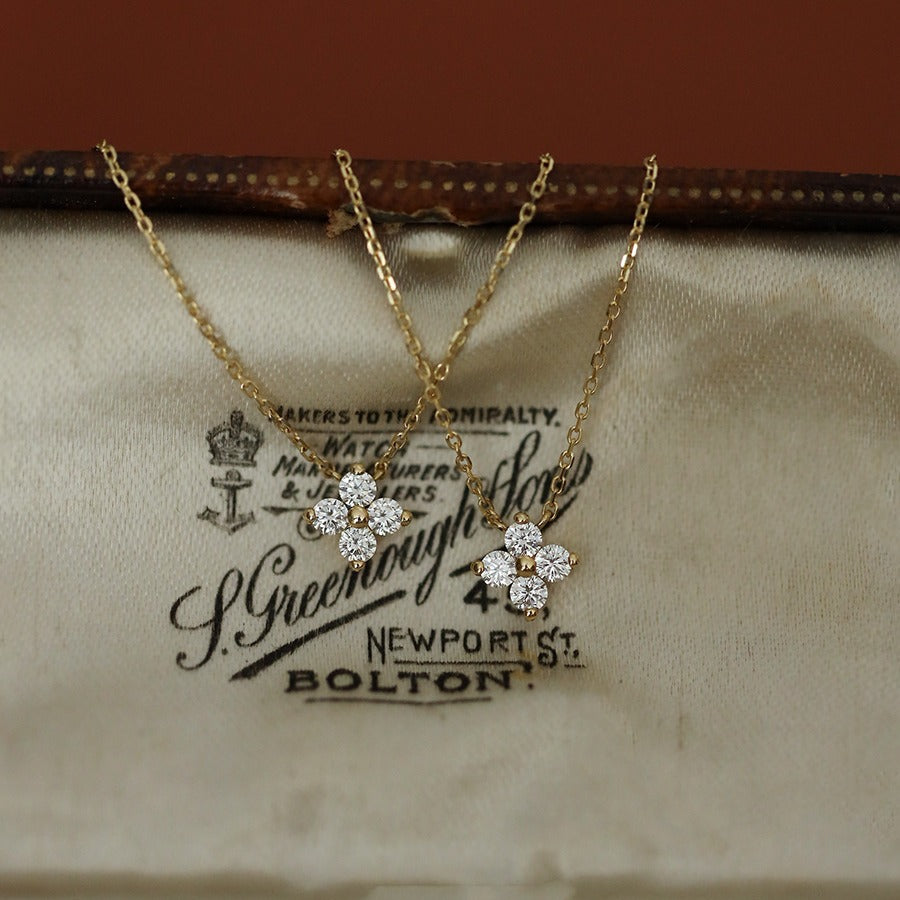 S925 silver-plated 18K gold four-leaf clover necklace