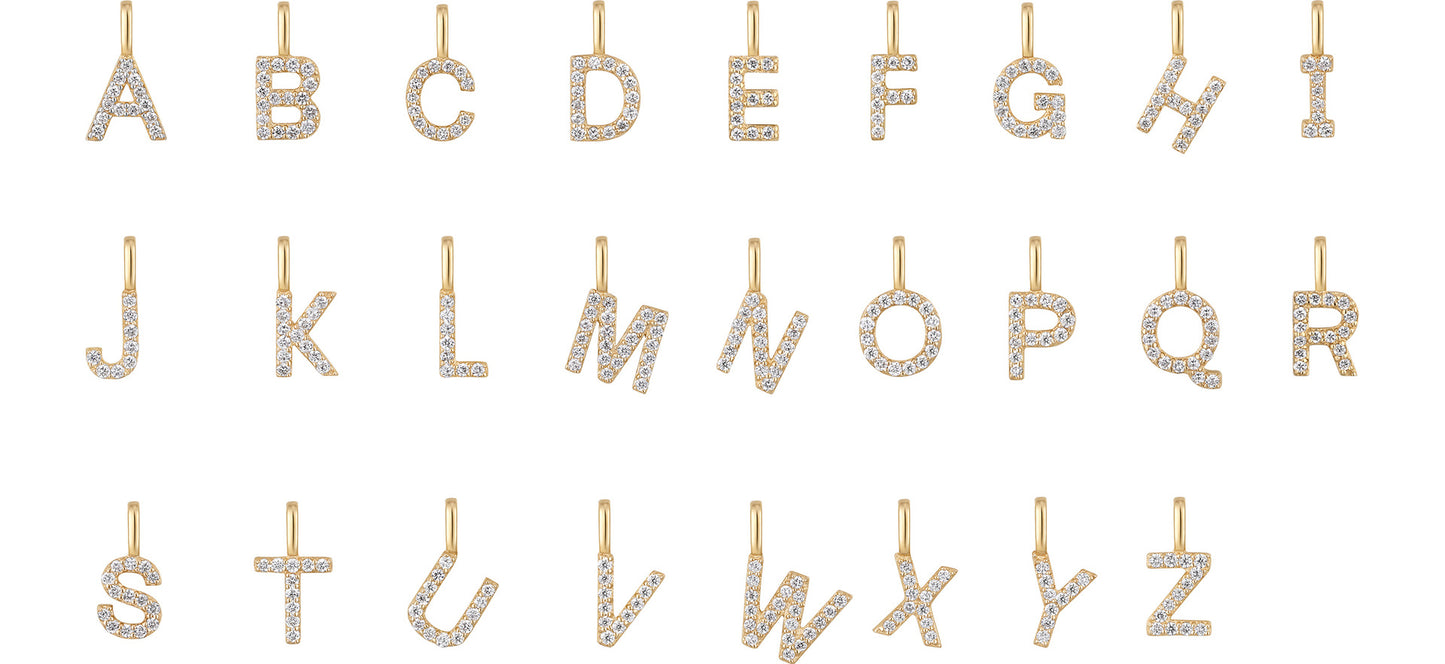 Your name ~S925 sterling silver plated with 14K gold 26 letters necklace pendant cute mini couple DIY