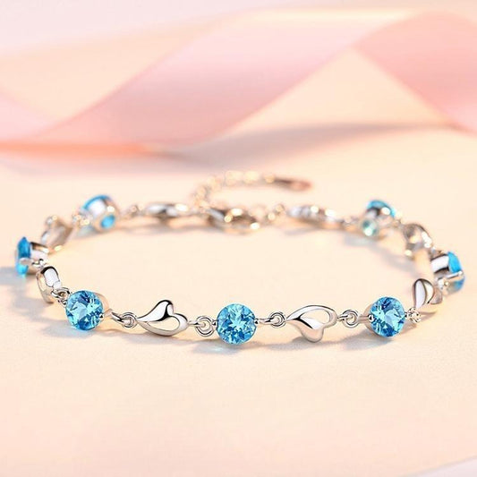 S925 sterling silver in the heart of the sea zircon heart bracelet