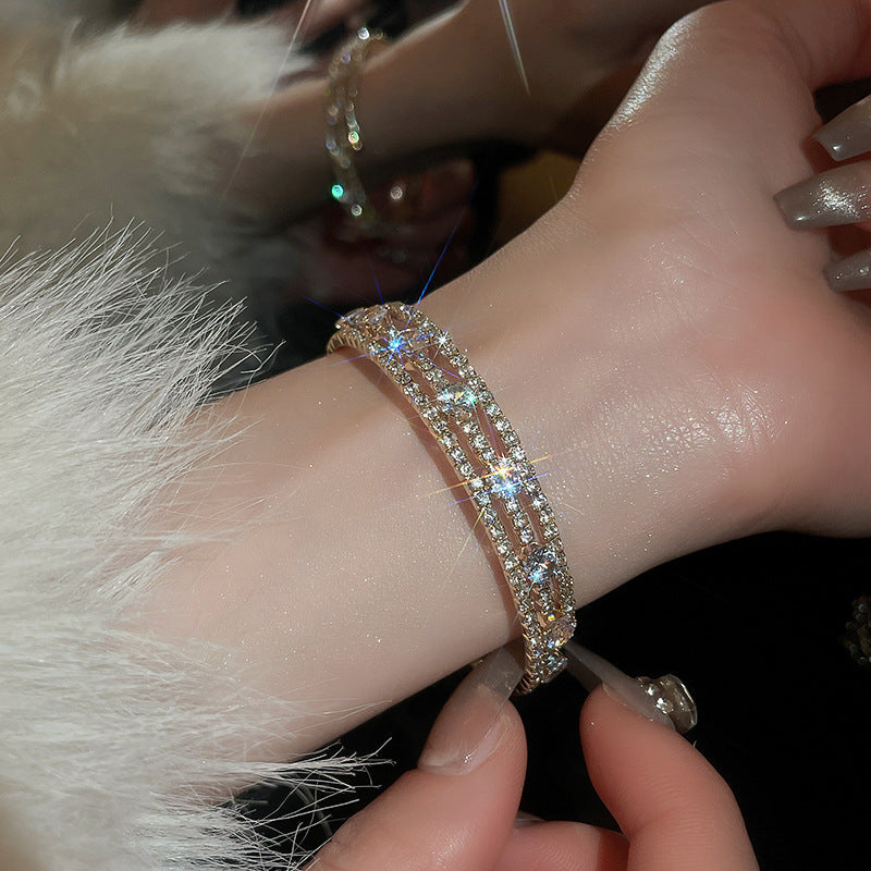 Super Flash Zircon Letter Bracelet