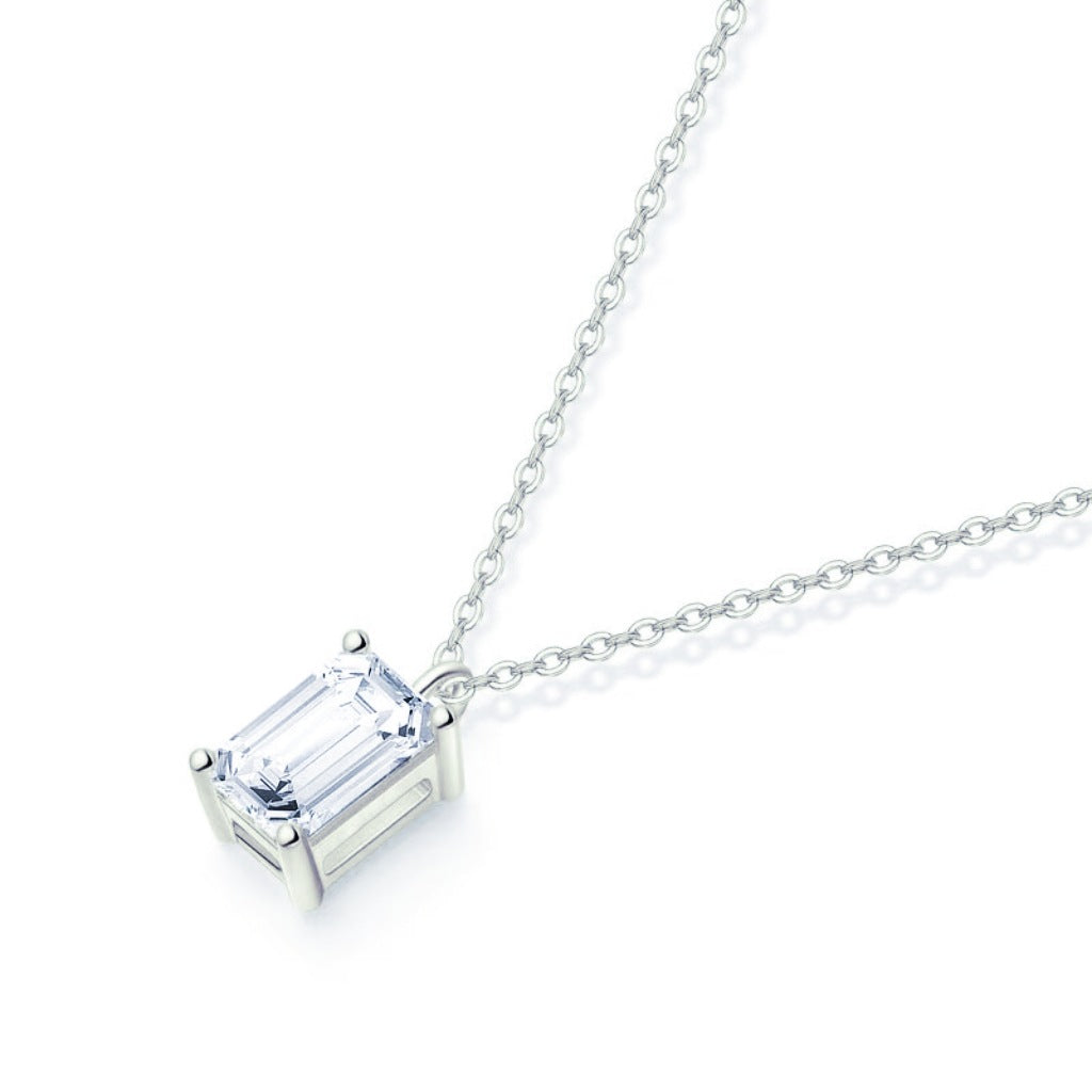 Sterling silver drops of love Mosan stone necklace one carat and two carats