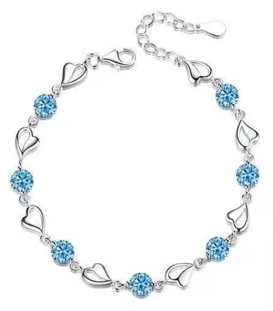 S925 sterling silver in the heart of the sea zircon heart bracelet