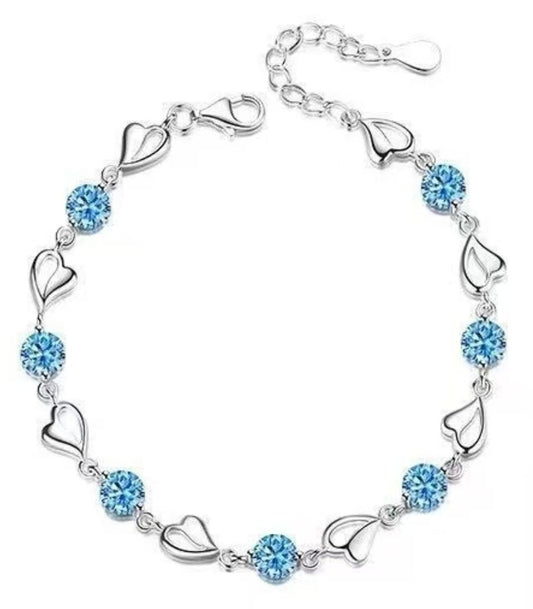 S925 sterling silver in the heart of the sea zircon heart bracelet
