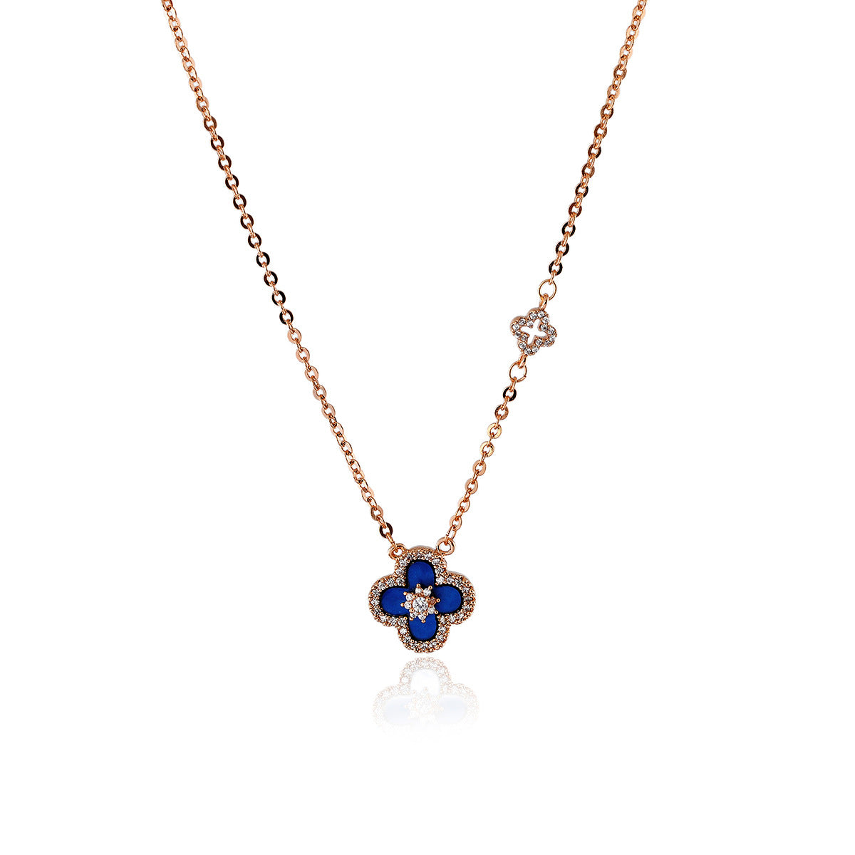 Natural Fritillaria Lucky Clover Bracelet Necklace Set