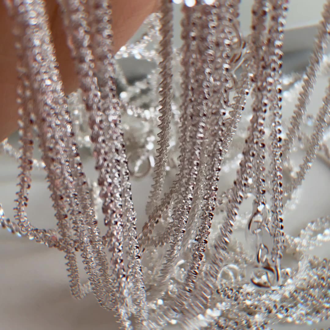 S925 sterling silver sparkling necklace