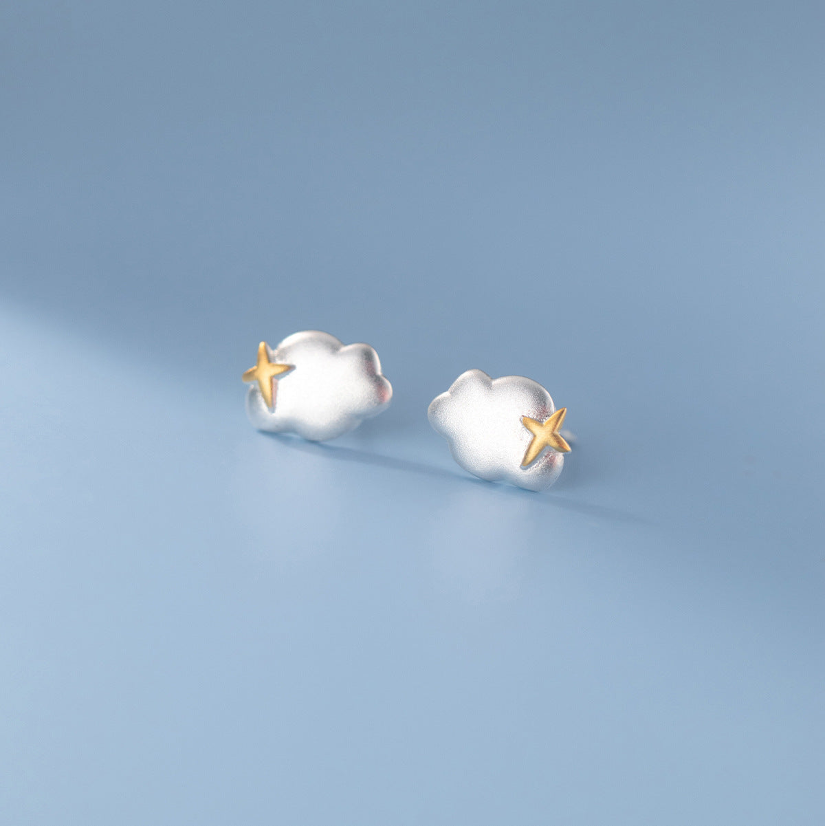 925 Silver Cloud Star Earrings