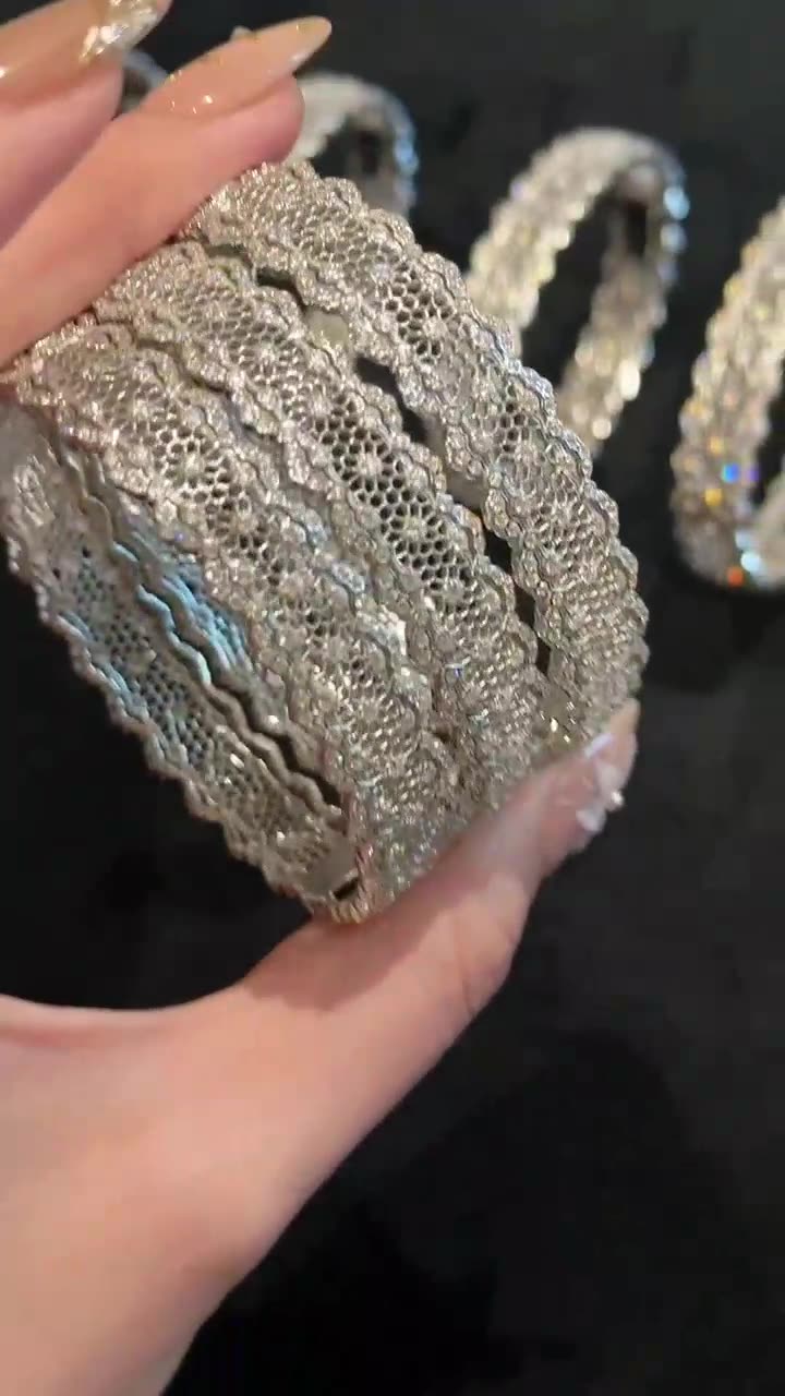 S925 sterling silver openwork lace ring bracelet