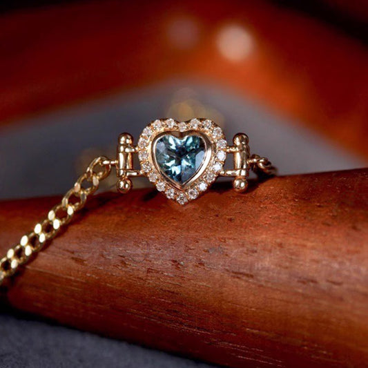 S925 sterling silver heart-shaped bracelet