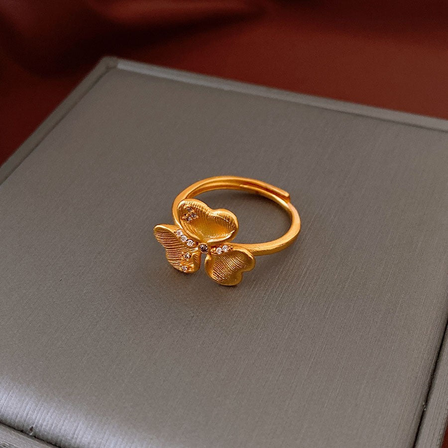 Real gold electroplated zircon split ring
