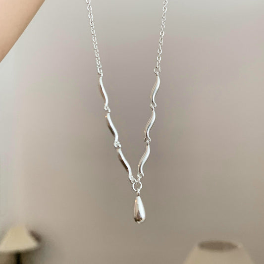 S925 sterling silver drop necklace