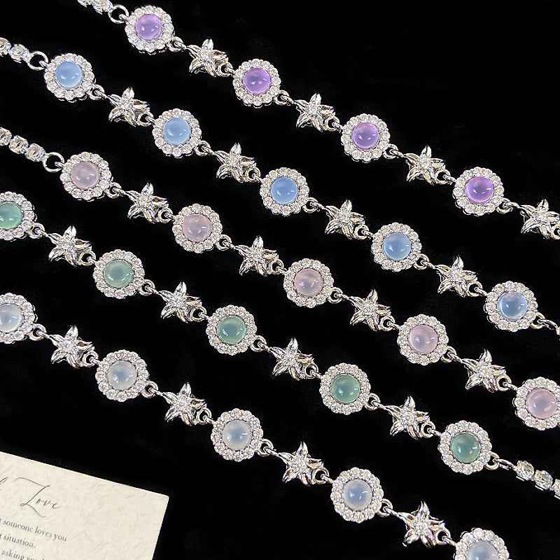 Opal round zircon bracelet