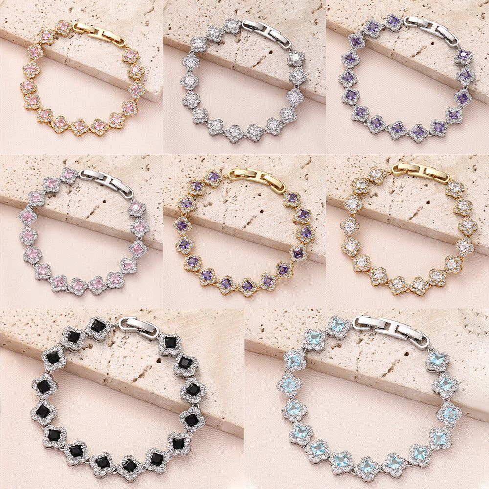 Brass zircon bracelet