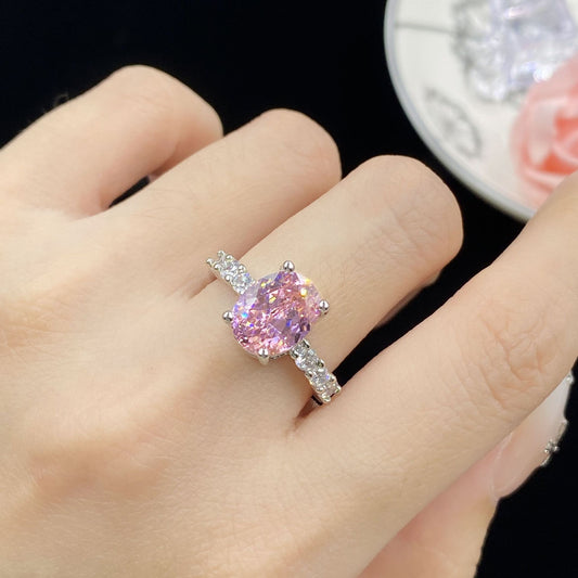 Zircon pigeon eggs split ring