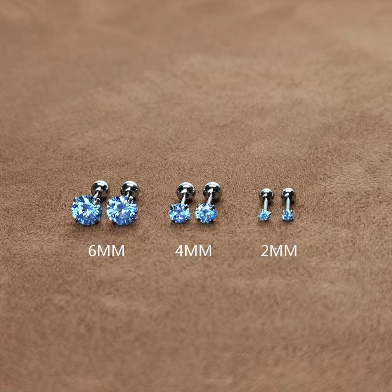 S999 Klein blue ear nail earrings