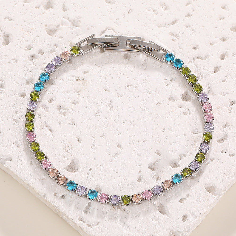 High quality zircon flower oval bracelet