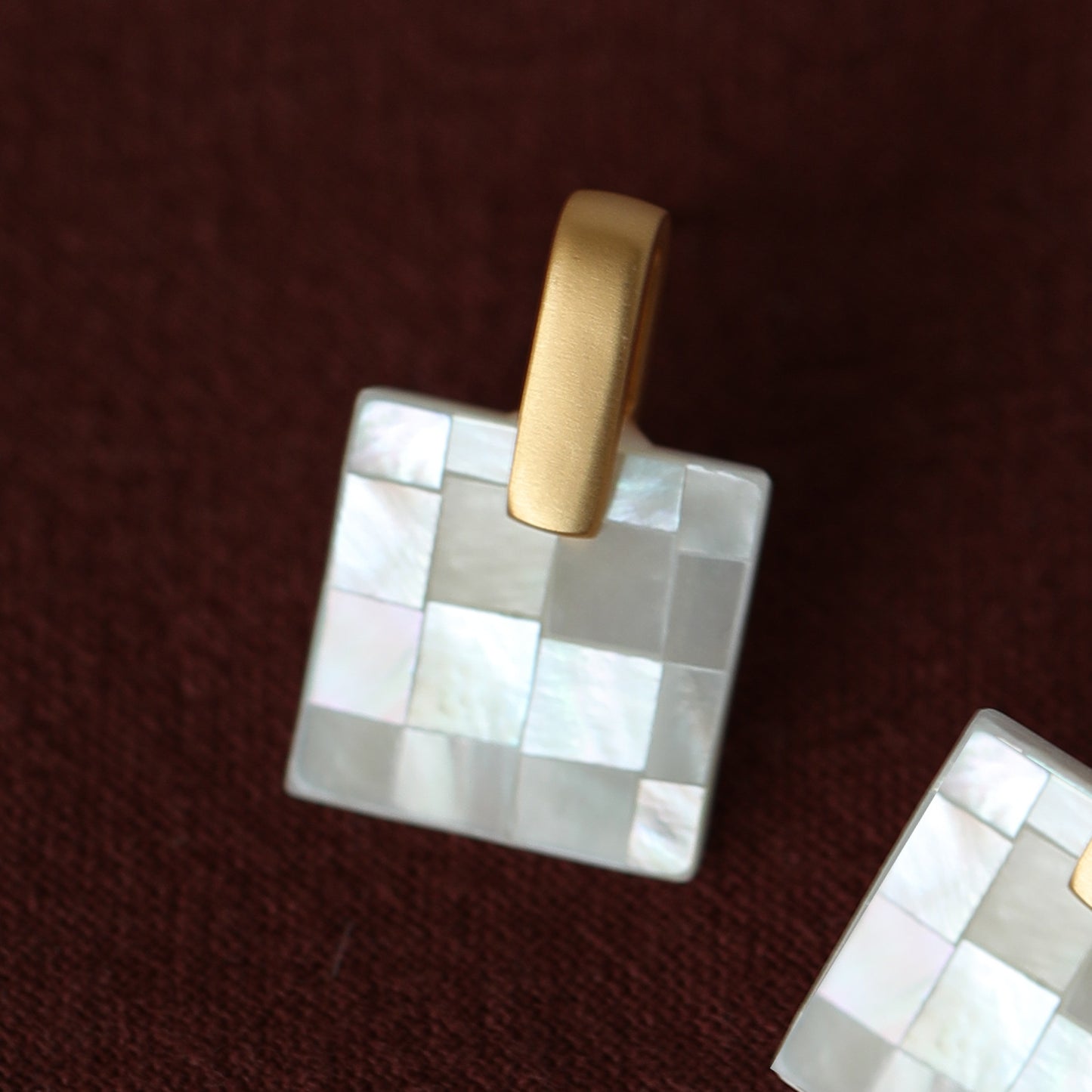 S925 silver needle high-quality stitching white shell necklace earrings set