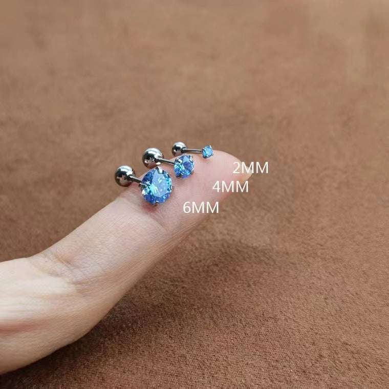 S999 Klein blue ear nail earrings