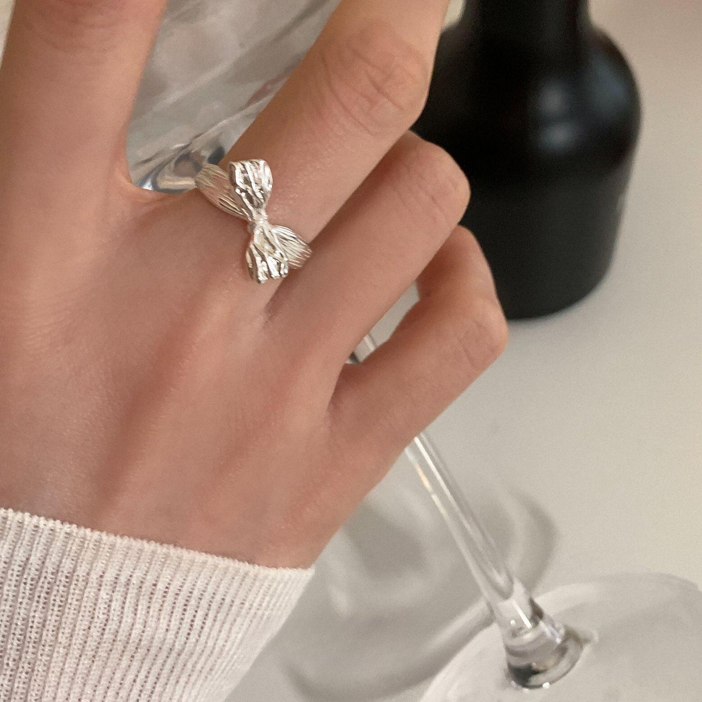 Bow S925 sterling silver ring