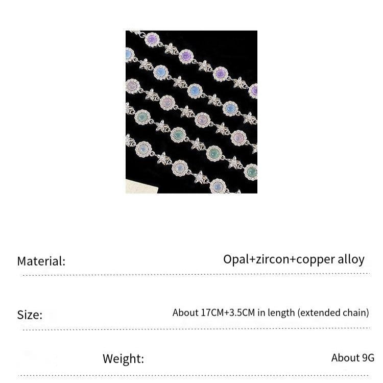 Opal round zircon bracelet