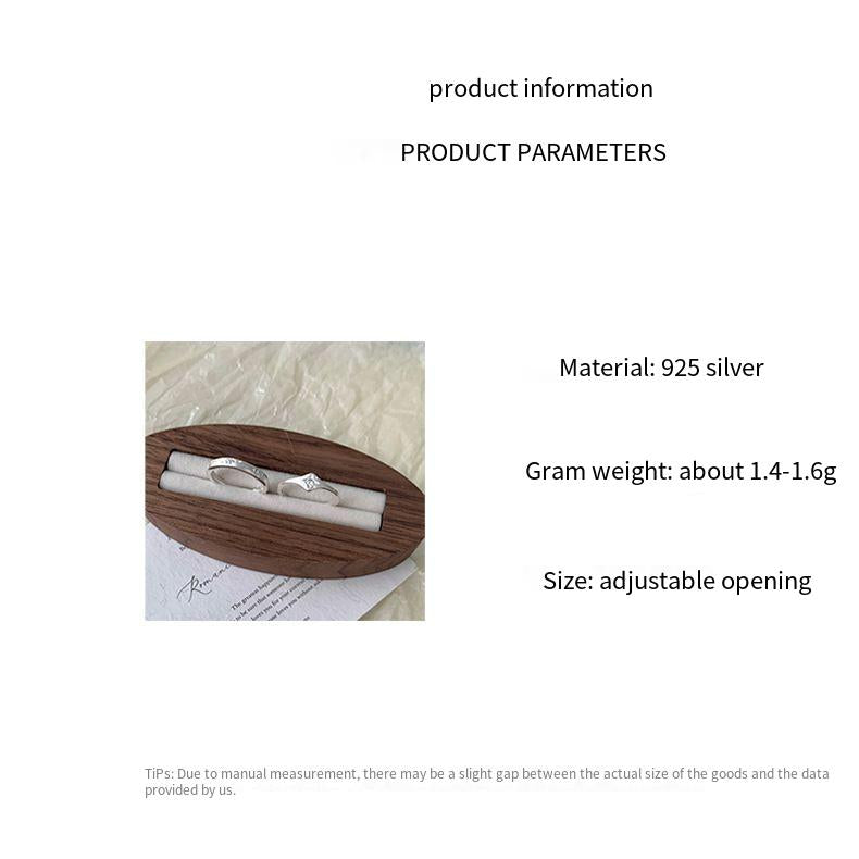 S925 sterling silver matte brushed eight-star flashing zirconium ring