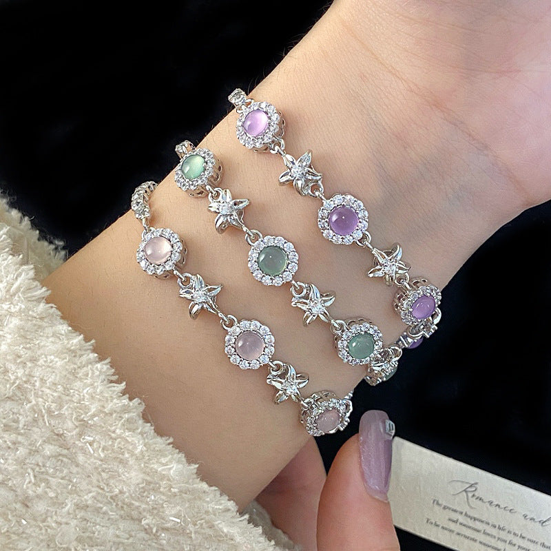 Opal round zircon bracelet