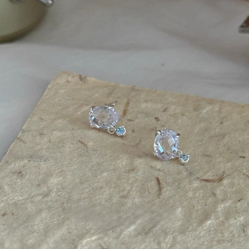 S925 sterling silver flash diamond earrings