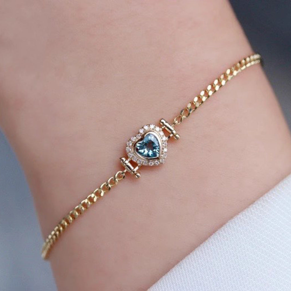 S925 sterling silver heart-shaped bracelet