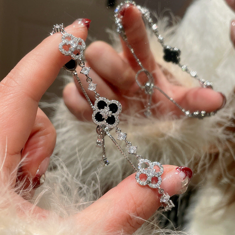 Zircon Clover Adjustable Bracelet