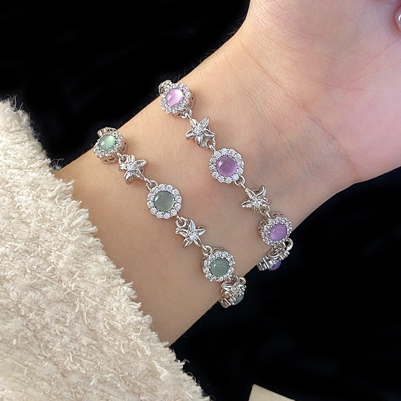 Opal round zircon bracelet