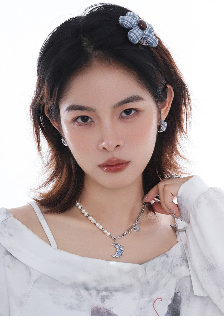 Lava blue moon series necklace ring earrings